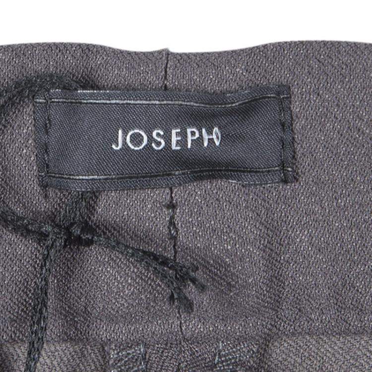 Pre Owned Joseph Slate Grey Stretch Gabardine Finley Regular Fit Trousers L