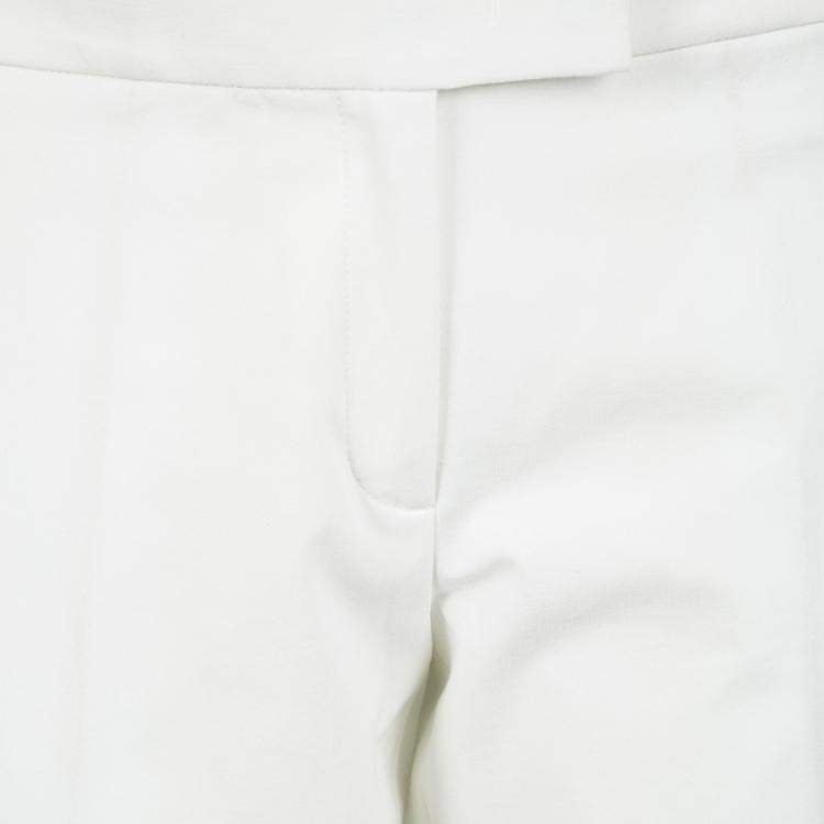 Pre Owned Joseph Off White New Cotton Compact Finley Regular Fit Trousers L