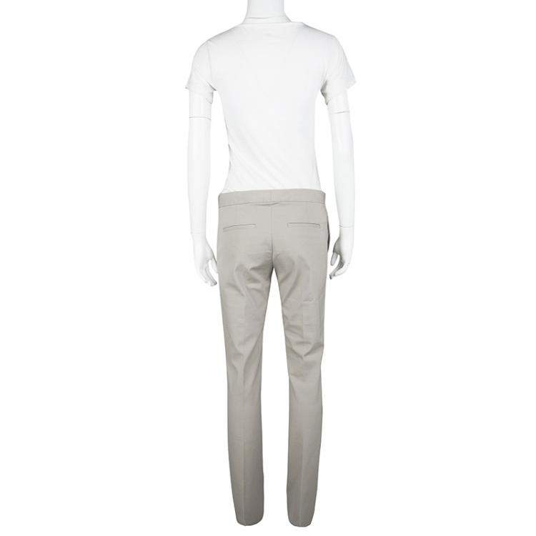 Pre Owned Joseph Almond Beige New Cotton Compact Finley Regular Fit Trousers L