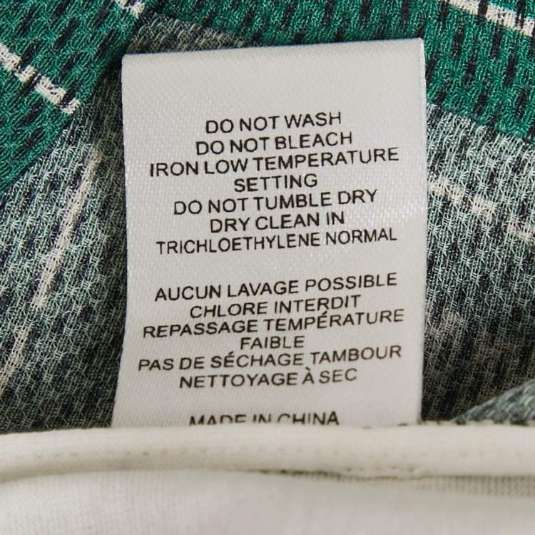 Pre Owned Joseph Green/White Checkered Cotton & Silk Buckle Detail Top XL