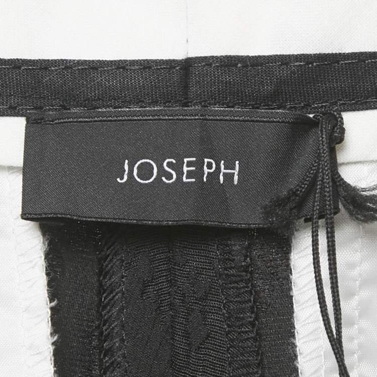 Pre Owned Joseph Black Matt Reptile Jacquard Silk Trousers S