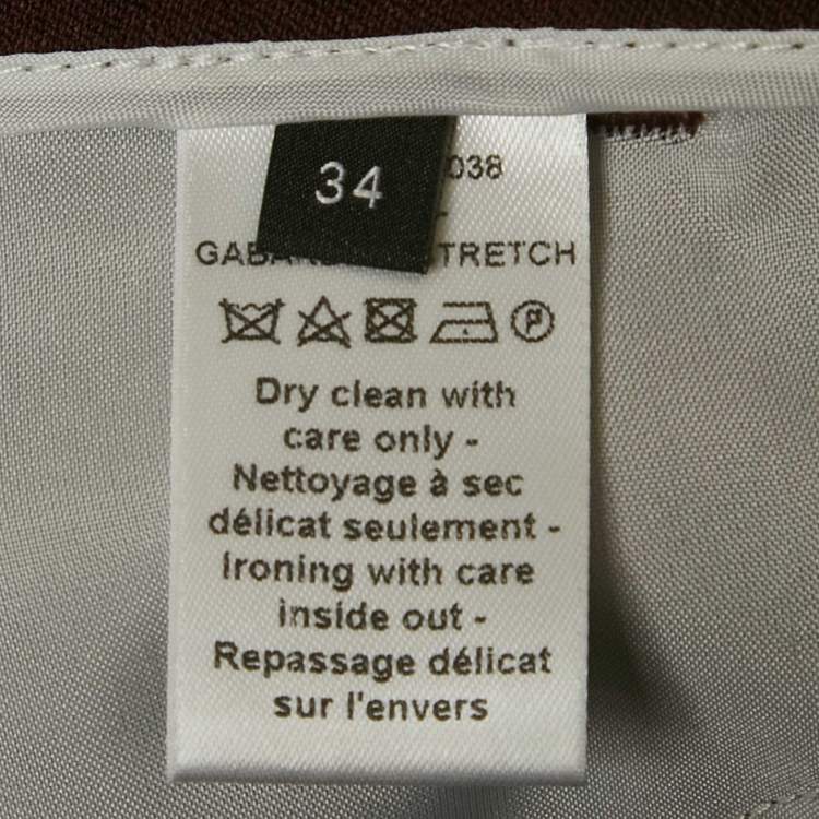 Pre Owned Joseph Burgundy Stretch Gabardine Nino Pants S