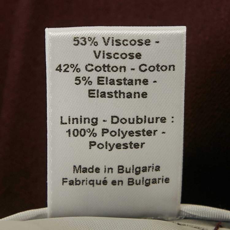 Pre Owned Joseph Burgundy Stretch Gabardine Nino Pants S