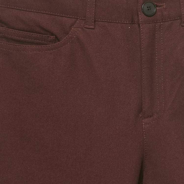 Pre Owned Joseph Burgundy Stretch Gabardine Nino Pants S
