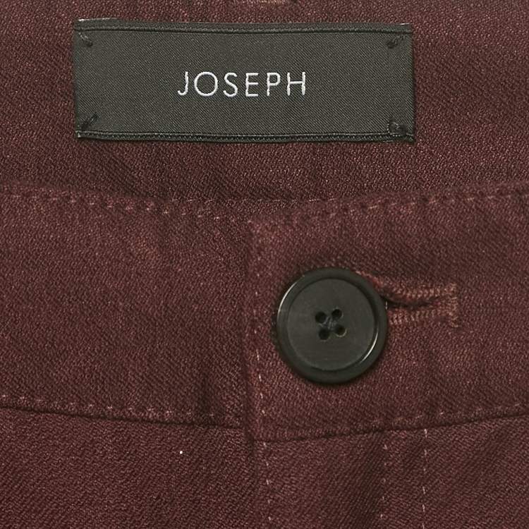 Pre Owned Joseph Burgundy Stretch Gabardine Nino Pants S