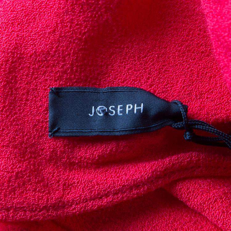 Pre Owned Joseph Red Crepe Noodle Strap Cross Back Naomi Dress M