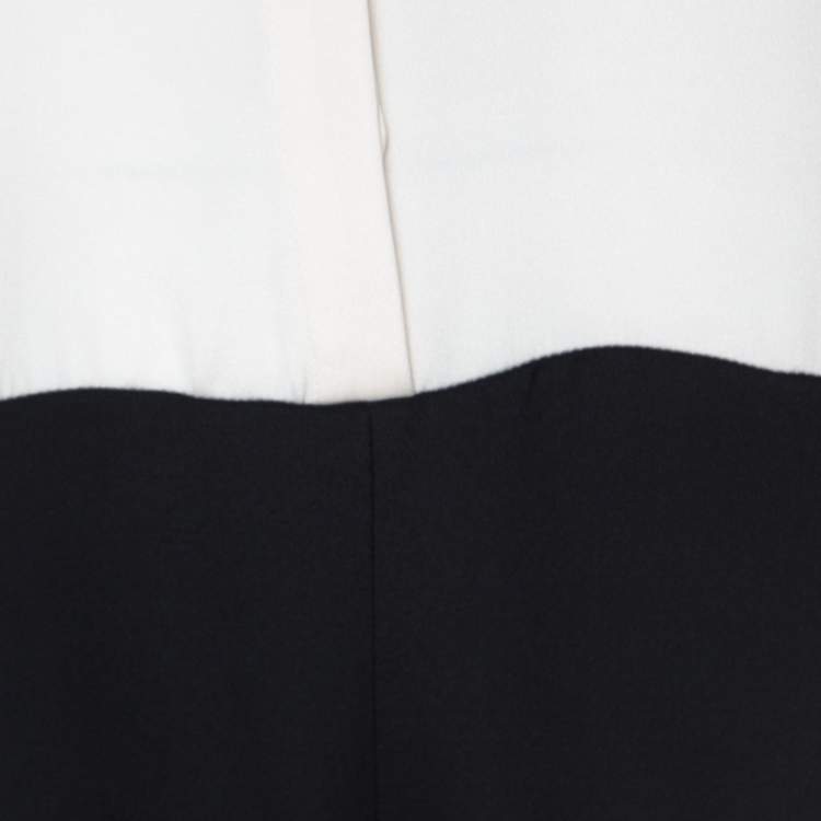 Pre Owned Joseph Black & Off White Matt Silk Harem Pants Full Sleeve Harlem Jumpsuit L