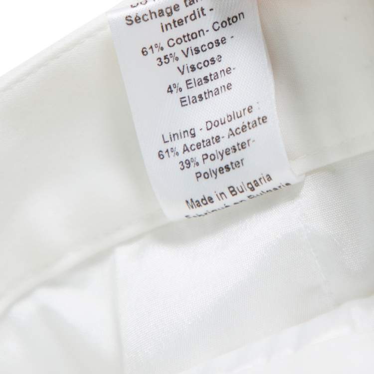 Pre Owned Joseph White Cotton Blend Bing Court Cropped Stretch Trousers S