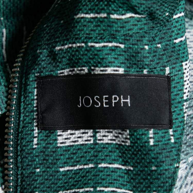 Pre Owned Joseph Green Check Silk Lightweight Belted Jacket M