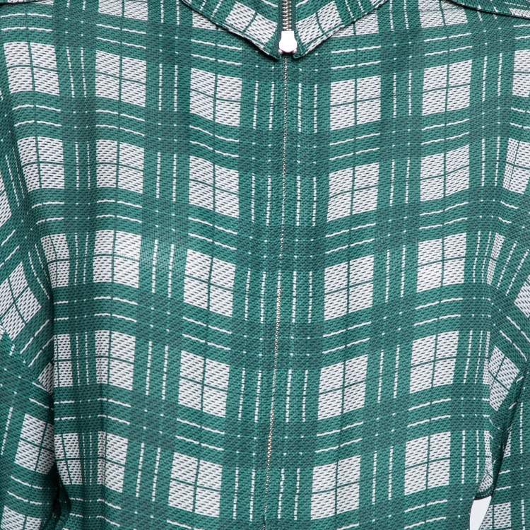 Pre Owned Joseph Green Check Silk Lightweight Belted Jacket M