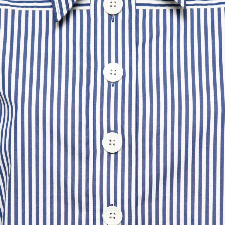Pre Owned Joseph Blue Striped Cotton Tunic Shirt L