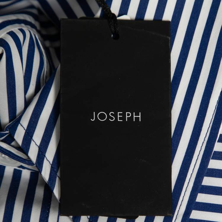 Pre Owned Joseph Blue Striped Cotton Tunic Shirt L