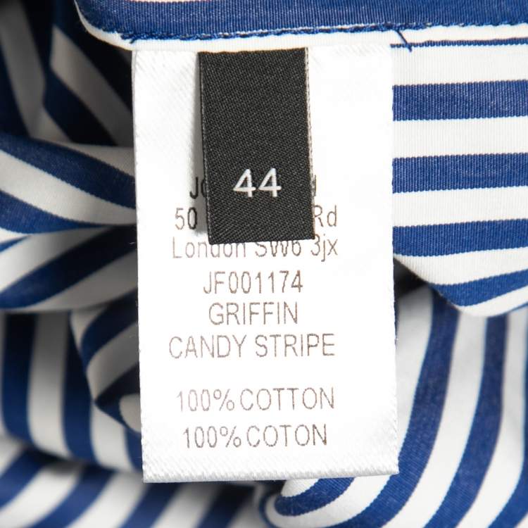 Pre Owned Joseph Blue Striped Cotton Tunic Shirt L