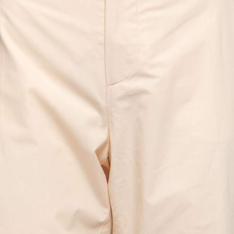 Pre Owned Joseph Cream Cotton Straight Leg Pants M