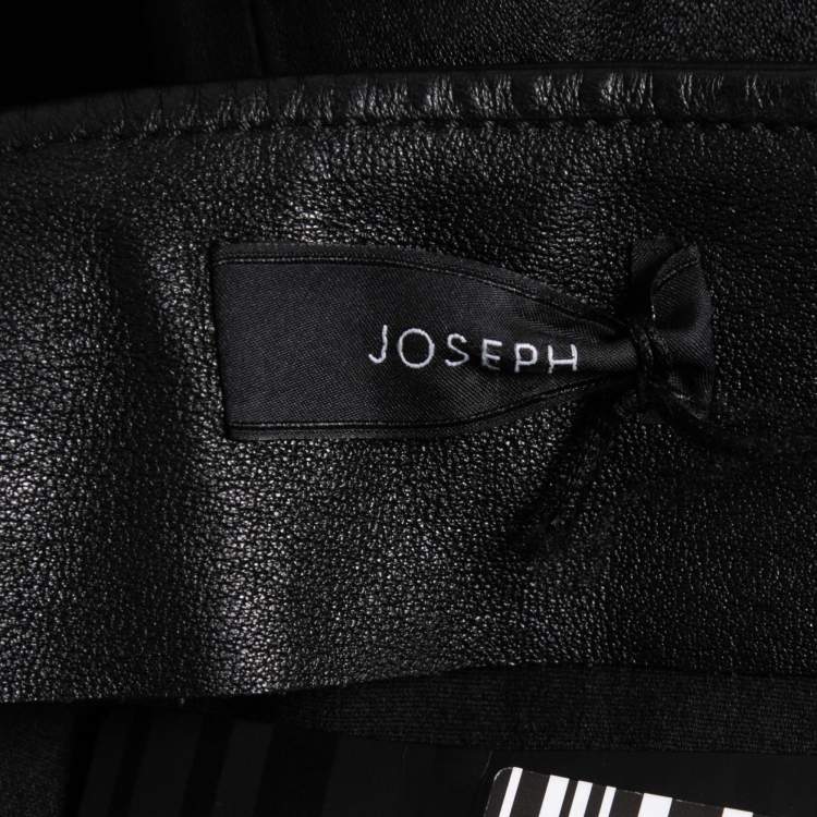 Pre Owned Joseph Black Leather Pencil Skirt M