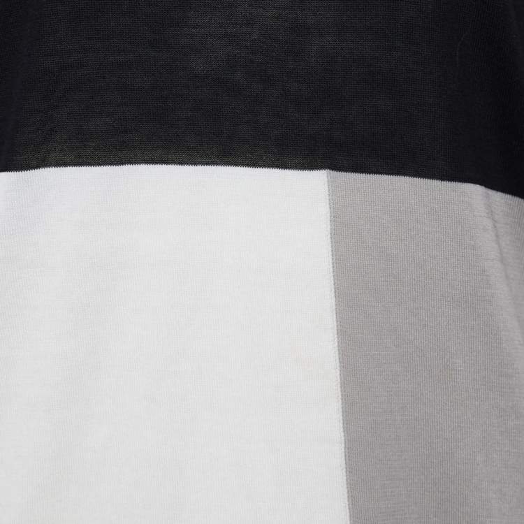 Pre Owned Joseph Color Block Cotton Knit Lightweight Sweater XL