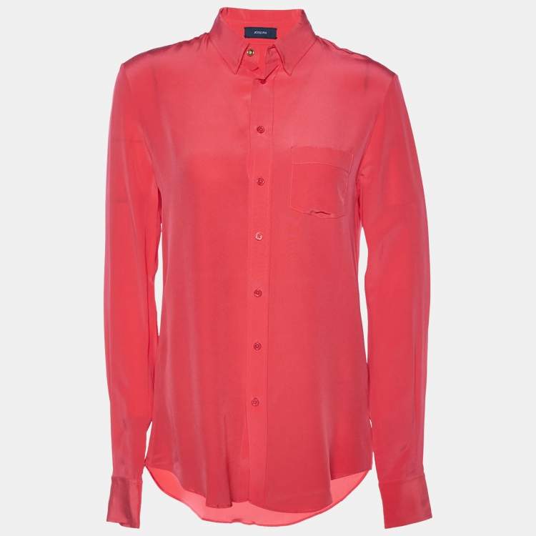 Pre Owned Joseph Pink Silk Long Sleeve Shirt S