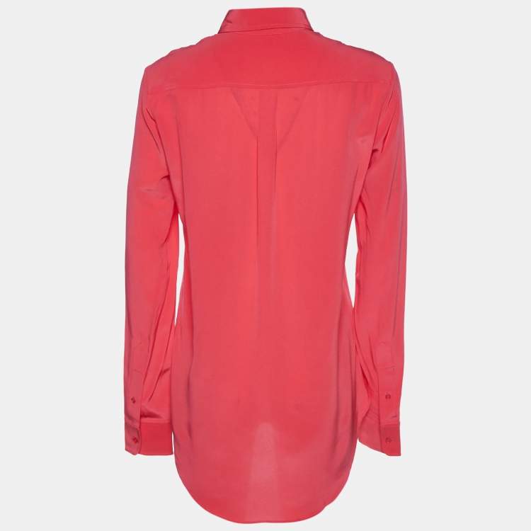 Pre Owned Joseph Pink Silk Long Sleeve Shirt S