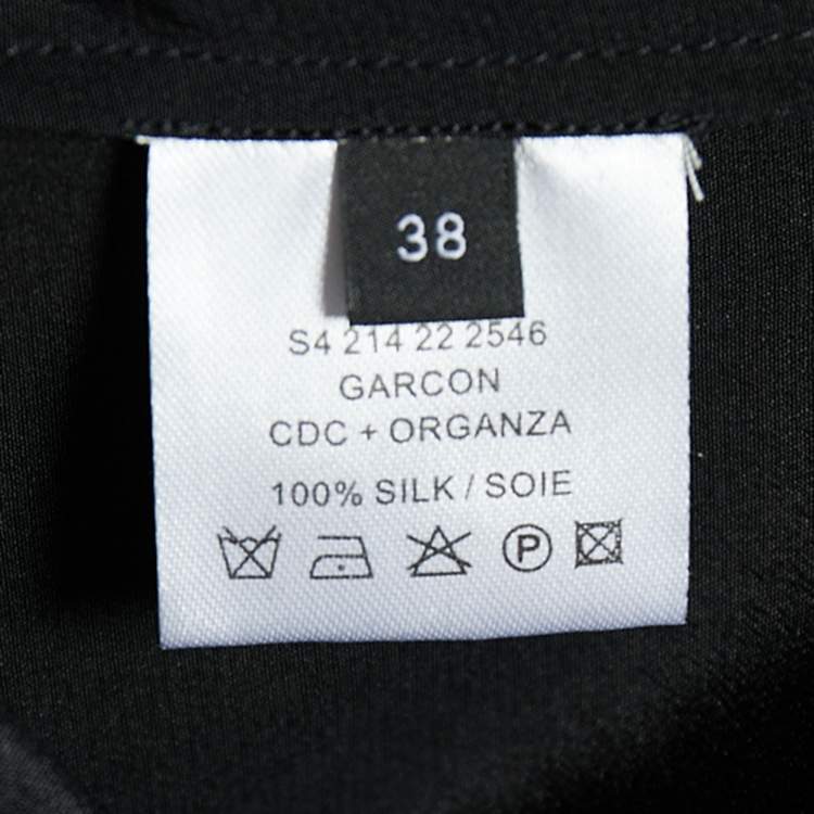 Pre Owned Joseph Black Silk & Organza Pocket Detail Shirt M