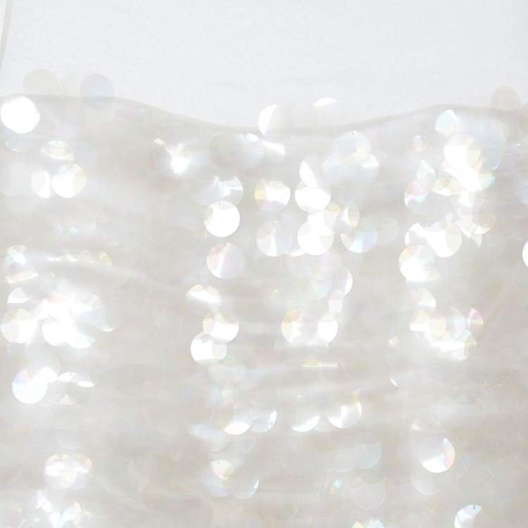 Pre Owned Joseph White Sequined Organza Overlay Lewis Dress S