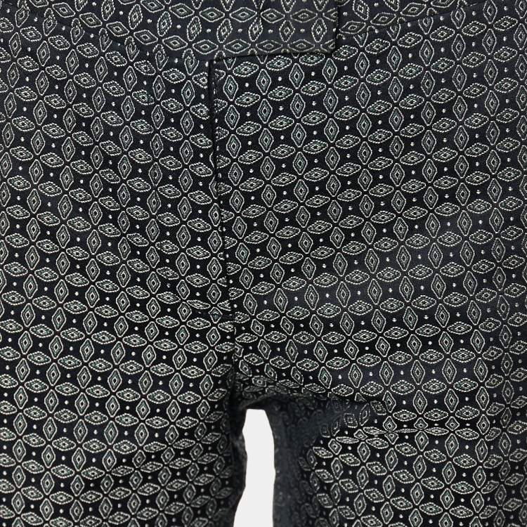 Pre Owned Joseph Black & Green Cravatte Jacquard Duke Trousers M