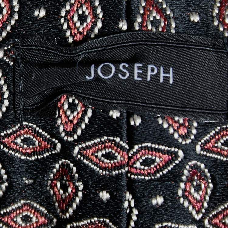 Pre Owned Joseph Black & Burgundy Cravatte Jacquard Duke Trousers M