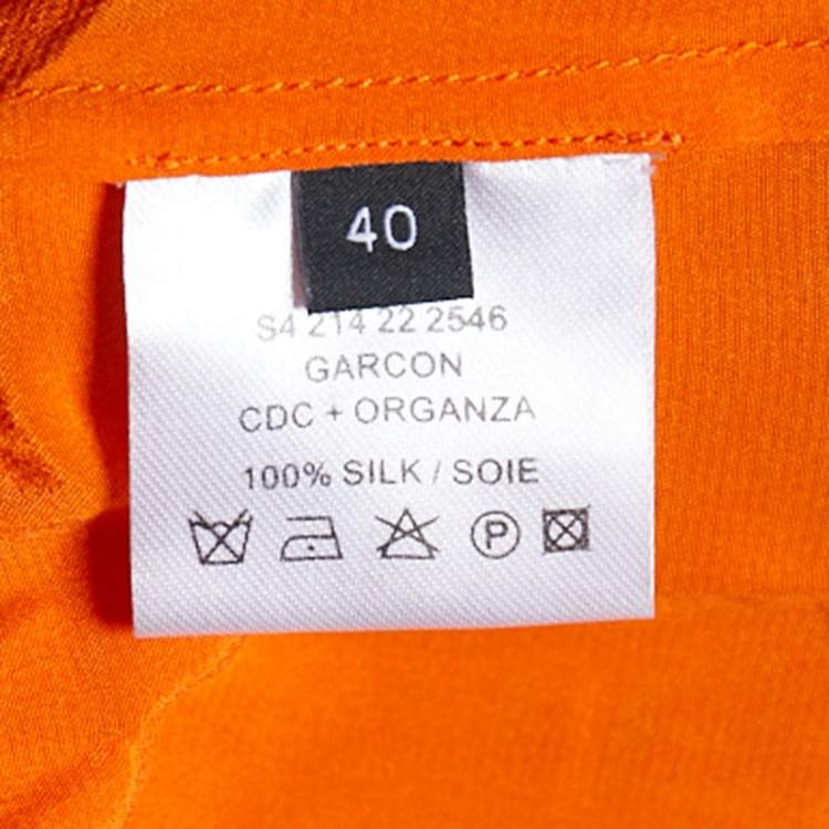 Pre Owned Joseph Orange Silk & Organza Pocket Shirt M