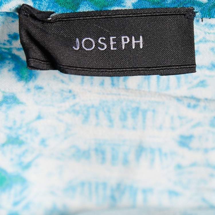 Pre Owned Joseph Blue Snake Printed Silk Shift Dress M