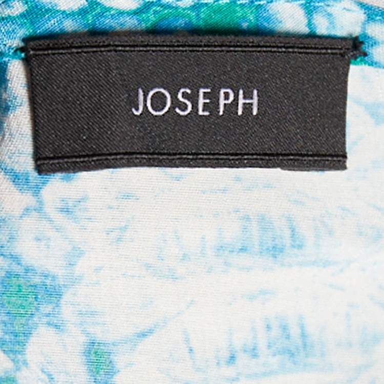 Pre Owned Joseph Blue Snake Printed Silk Shift Dress S