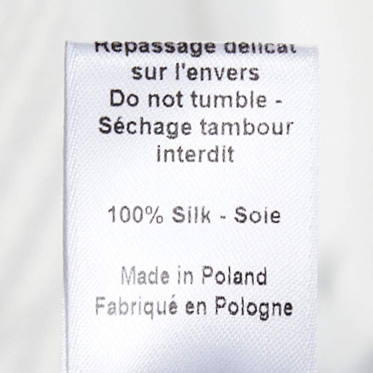 Pre Owned Joseph Monochrome Eagle Printed Silk Neck Scarf Detail Cooper Dress M