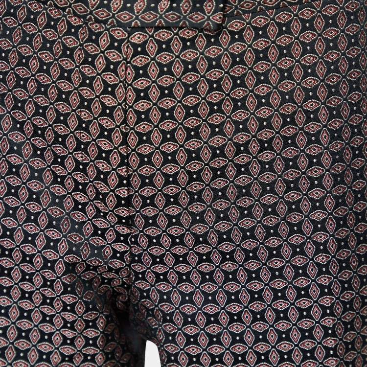 Pre Owned Joseph Black & Red Cravatte Jacquard Duke Trousers M