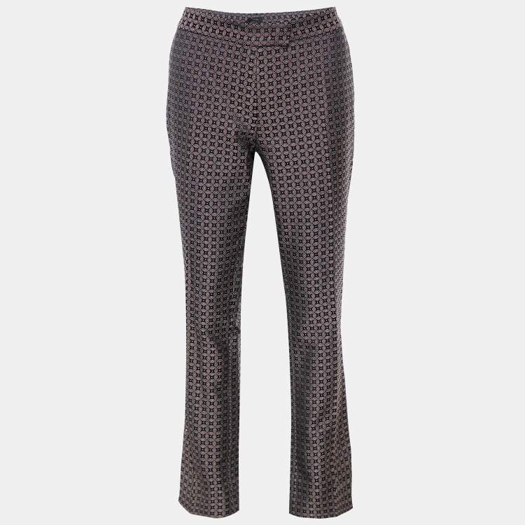 Pre Owned Joseph Black & Red Cravatte Jacquard Duke Trousers M