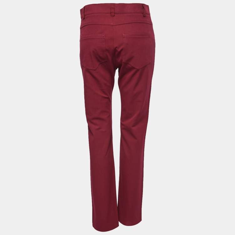 Pre Owned Joseph Burgundy Stretch Denim Jeans M Waist 30"