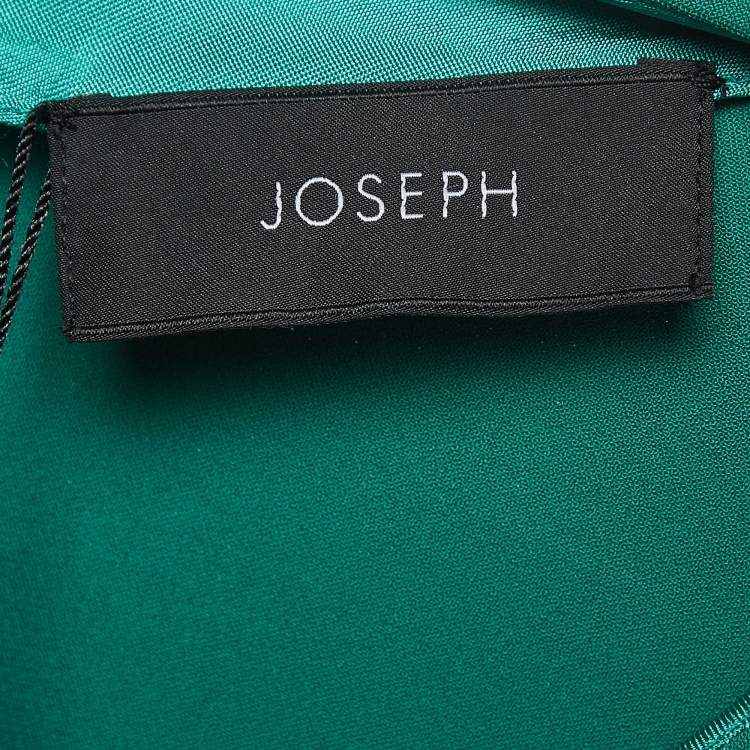 Pre Owned Joseph Green Stretch Crepe Puff Sleeve Midi Dress L