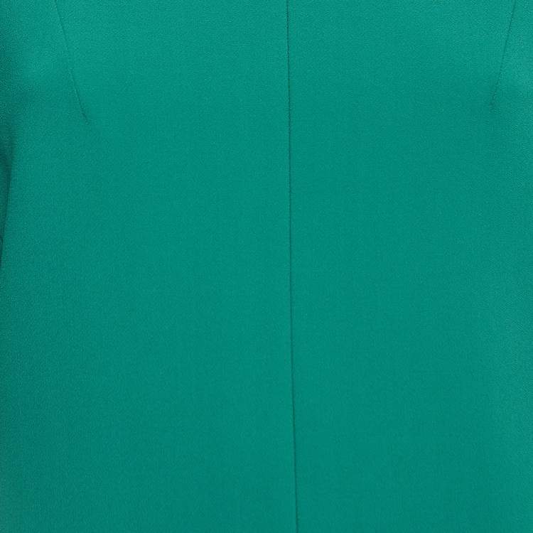 Pre Owned Joseph Green Stretch Crepe Puff Sleeve Midi Dress L