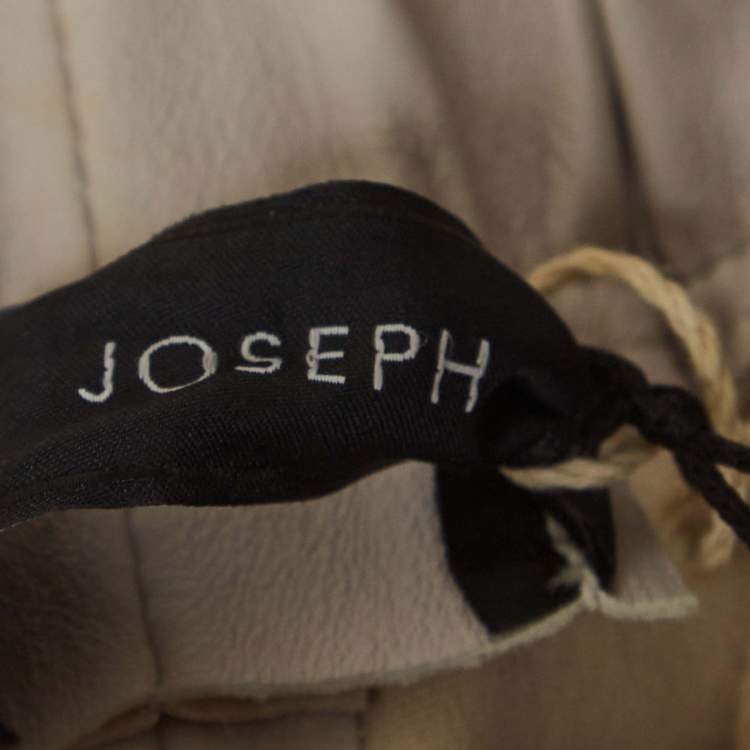 Pre Owned Joseph Stone White Leather Leggings XS