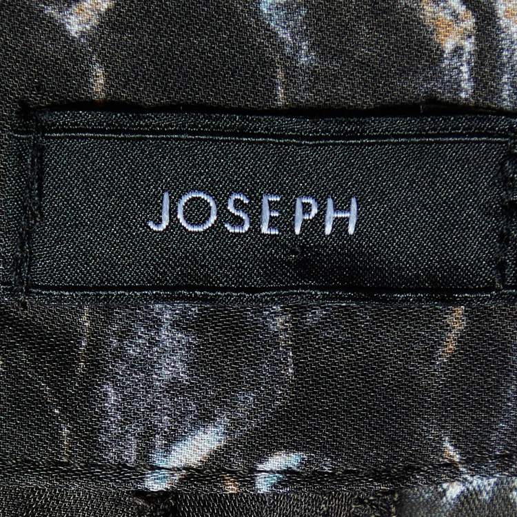 Pre Owned Joseph Grey Water Reptile Print Silk Trousers M