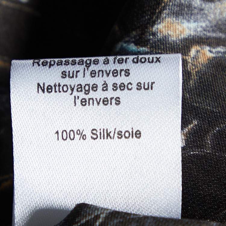 Pre Owned Joseph Grey Water Reptile Print Silk Trousers M