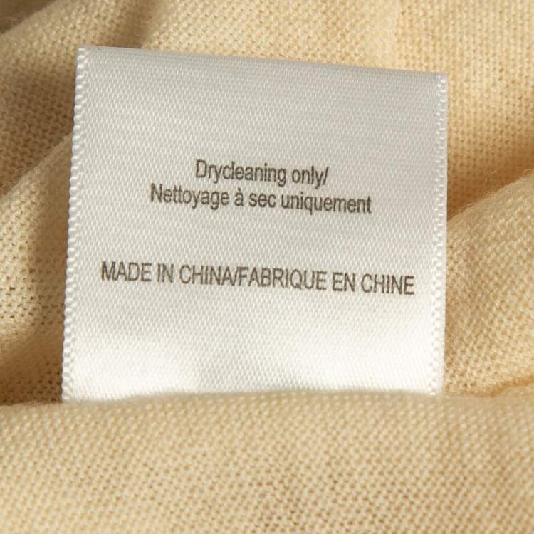 Pre Owned Joseph Cream Georgette and Wool Buttoned Cardigan L