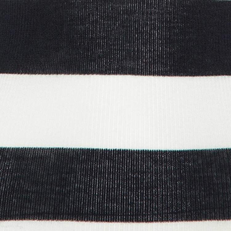 Pre Owned Joseph Black/White Stripe Cashmere High Neck Sweater XS