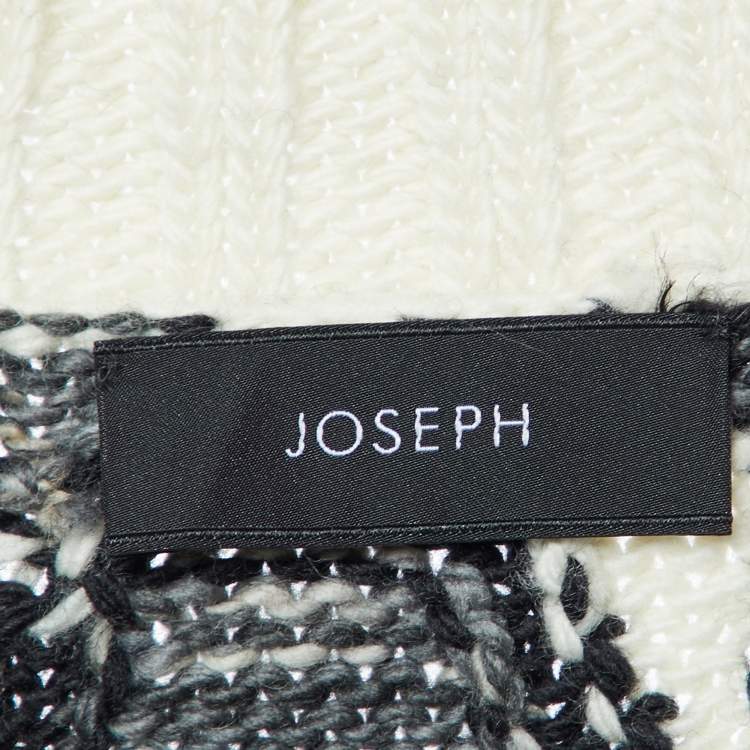 Pre Owned Joseph Animal Patterned Jacquard Wool Round Neck Sweater S