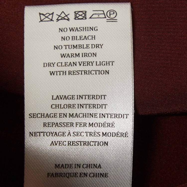 Pre Owned Joseph Burgundy Satin Silk V-Neck Belva Blouse M