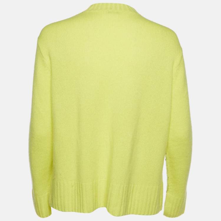 Pre Owned Joseph Yellow Cashmere Round Neck Sweater XS