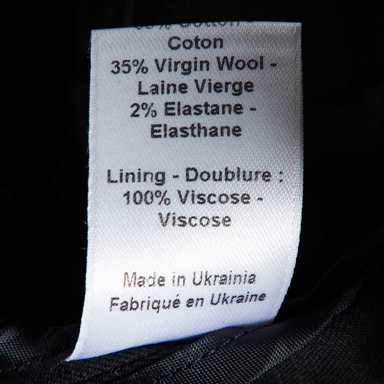 Pre Owned Joseph Black Wool Blend Deconstructed Trench Coat M