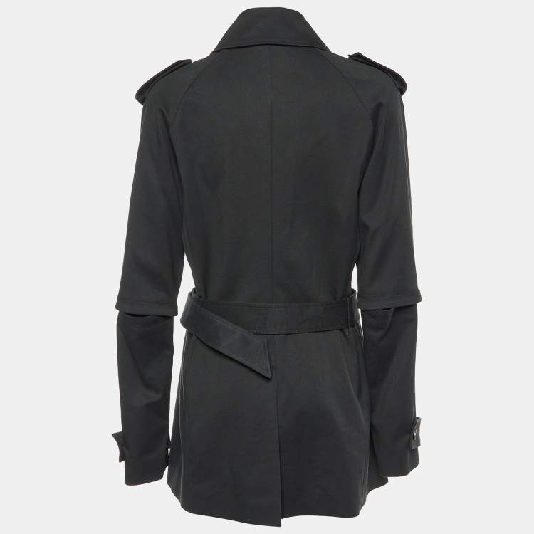 Pre Owned Joseph Black Wool Blend Deconstructed Trench Coat M