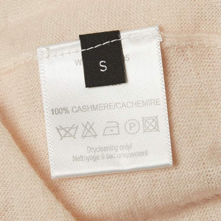 Pre Owned Joseph Pink Cashmere Knit V-Neck Sweater S