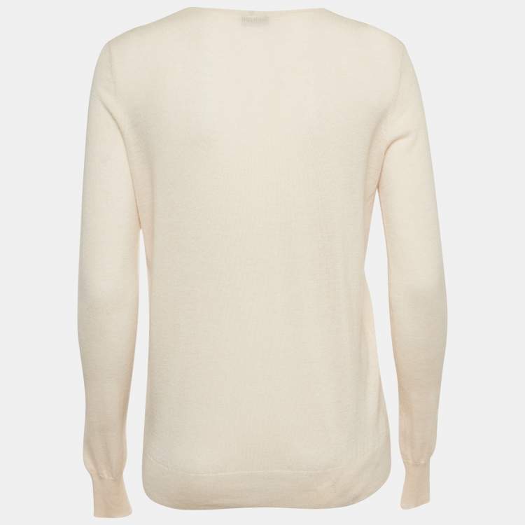 Pre Owned Joseph Pink Cashmere Knit V-Neck Sweater S