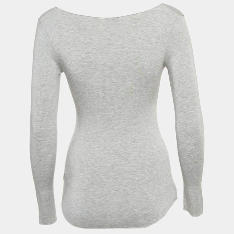 Pre Owned Joseph Grey Knit Long Sleeves Top S