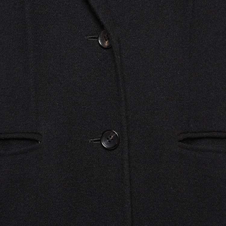 Pre Owned Joseph Black Wool & Cashmere Mid-Length Coat L
