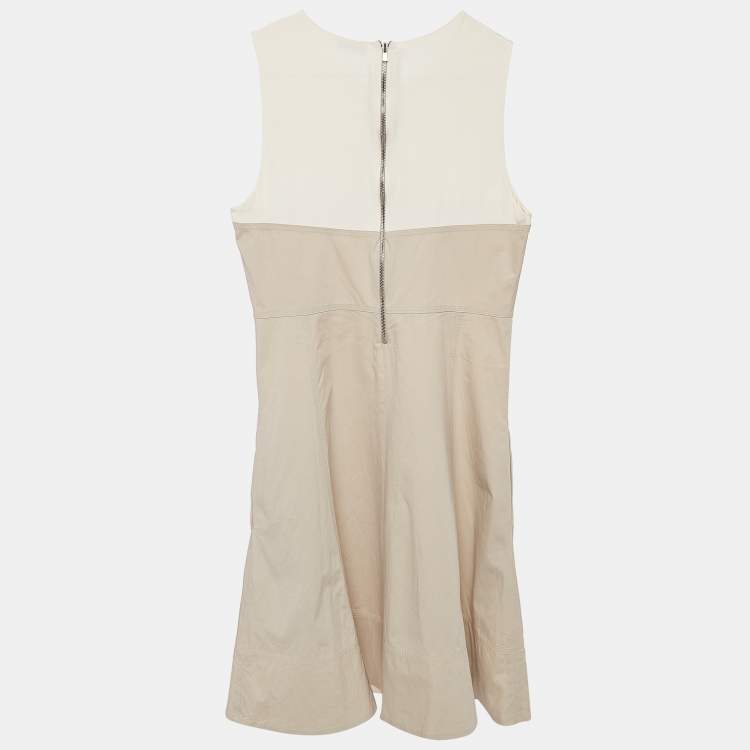 مملوكة مسبقًا Joseph Beige Poplin & Silk Sleeveless Mini Dress S